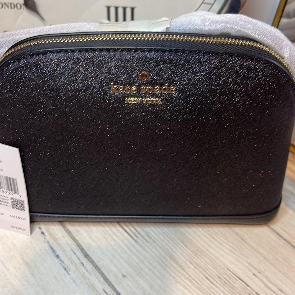 NWT RETAILS $249 Kate Spade Black Glitter Tinsel Small Dome Crossbody. - Picture 5 of 8